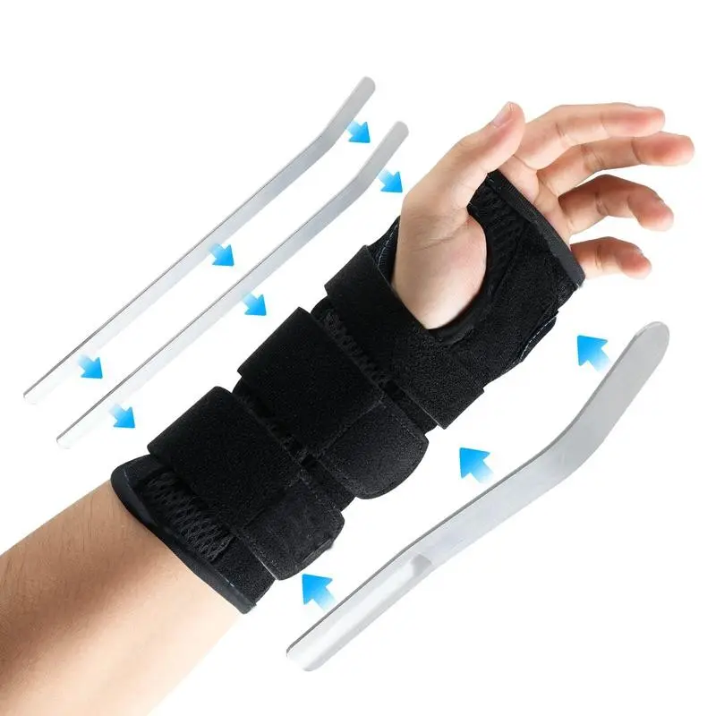 Wrist Support Brace for Tendonitis, Arthritis, Carpal Tunnel Syndrome, Includes Straps and Metal Stabilizer, Reduces Pain, Aids Recovery