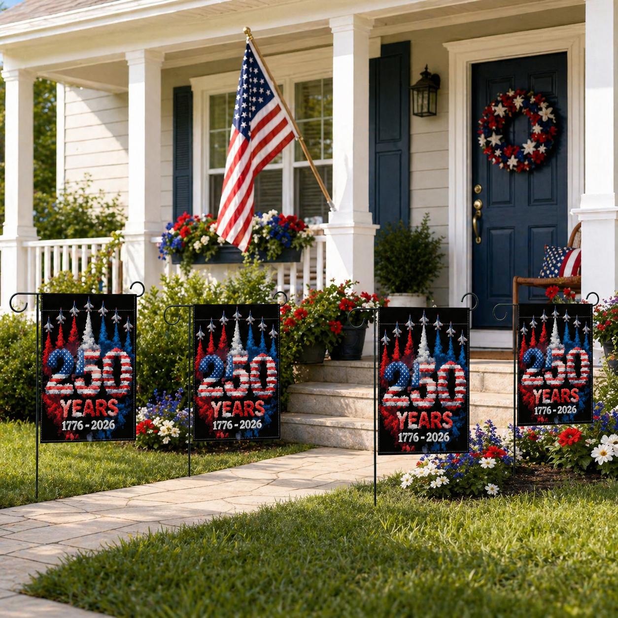 250 Anniversary Usa Garden Flags for Outside, 250 Anniversary USA Flag with Eagle Design, Patriotic 4th of July Decorations 1776-2026  Yard Sign Double-Sided Waterproof Flag 12x18 Inch 250 Year American Flag#July4th2026#America250Merch