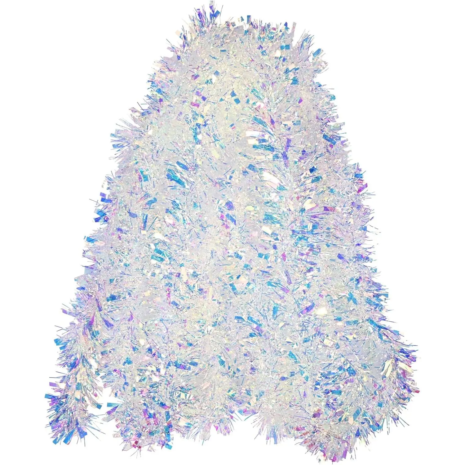 Shiny 20ft/6m Iridescent Metallic Christmas Tinsel Garland, Festive Decoration for Christmas Tree, Fireplace Mantle, 20Ft Iridescent
