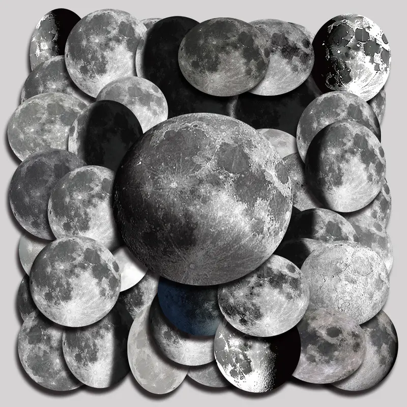 50PCS Phases of the Moon Aesthetic Vinyl Stickers Pack for Laptop Water Bottle Phone Case Skateboard Journal Scrapbook DIY Decoration