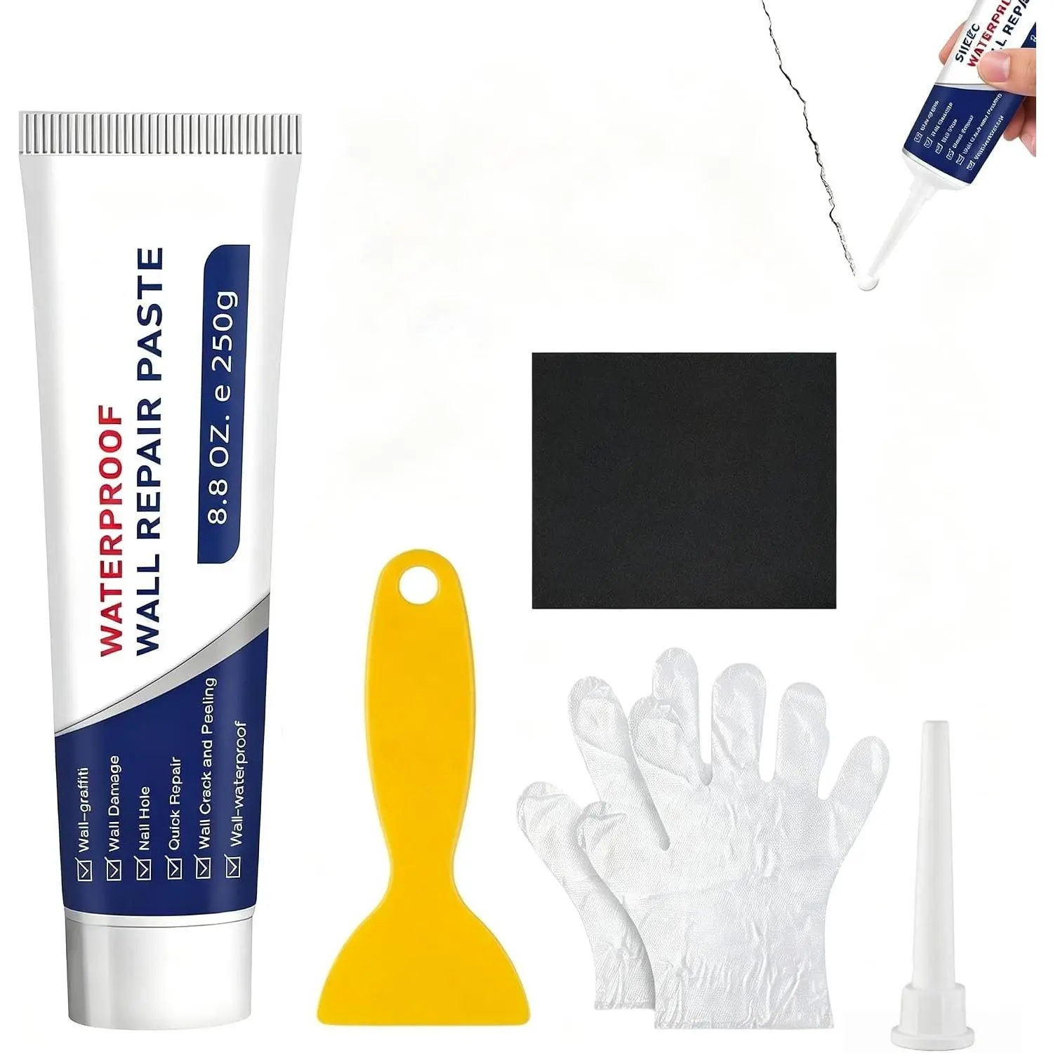 Drywall Repair Kit, Wall Mending Agent, Wall Patch Repair Kit with Scraper, Simple Filling of Wall Holes&Efficient Crack Repair | Wall Repair Paste, Drywall Repair Kit, Wall Mending Agent
