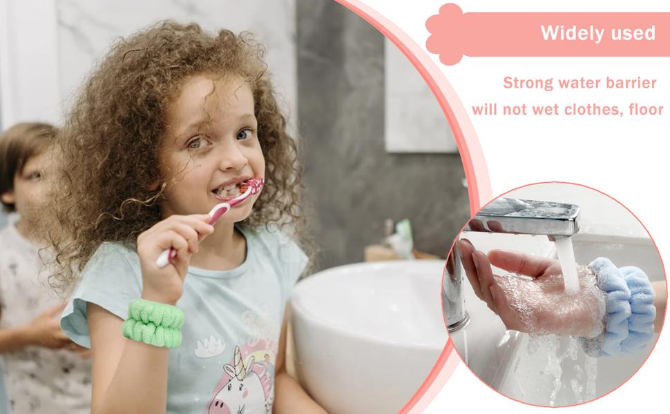 2pcs Wrist Bands for Washing Face, Microfiber Face Washing Wristbands, Arm Wrist Towels, Spa Face Wash Wristbands, Stretchy Absorbent Wash Band for Woman Children