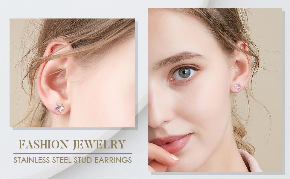 FIBO STEEL 8 Pairs 316L Stainless Steel Stud Earrings Set for Women CZ Heart Pearl Flower Butterfly Screw back Earrings Pack Fashion Jewelry FIBO STEEL 8 Pairs 316L Stainless Steel Stud Earrings Set for Women CZ Heart Pearl Flower Butterfly Screw back Earrings Pack Fashion Jewelry