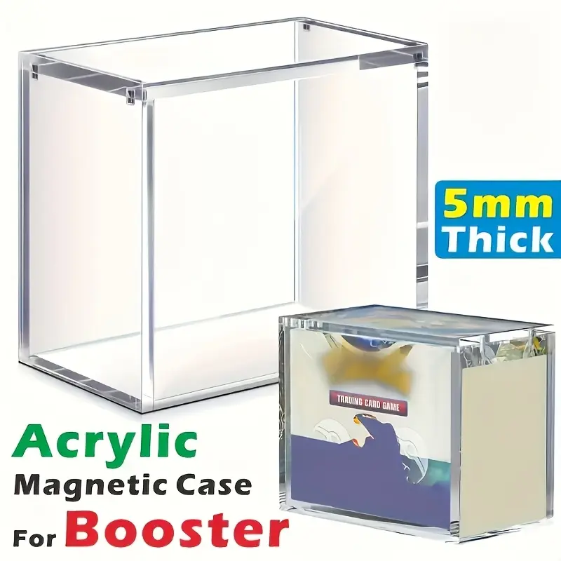 5Mm Acrylic Display Case, for Booster Boxes, Transparent Magnetic Closure Storage Box, Tcg Storage, Trading Card Organizer, Game Card Organizer, Designed for Trading Cards, Collectibles And Sports Memorabilia, Please Note The Product Dimensions