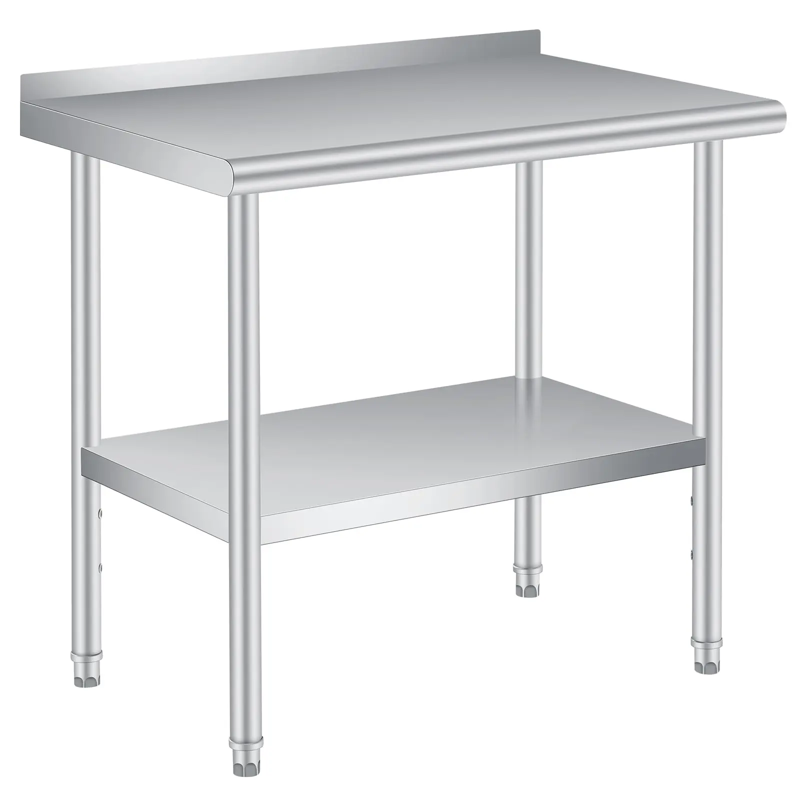 GARVEE Stainless Steel Table for Prep & Work, 24 x 36 Inches, Metal Commercial Heavy Duty Table with Rounded-Corner, Adjustable Undershelf, for Restaurant, Home and Hotel