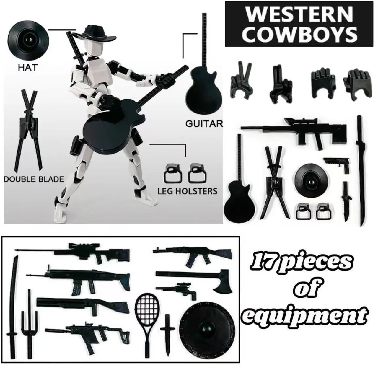 Cowboy T13 Action Figure Set, Titan 13 Realistic Doll, Full Joint Movement, Stop Motion Animation, Perfect Gift for Game Enthusiasts, Action Figure Model
