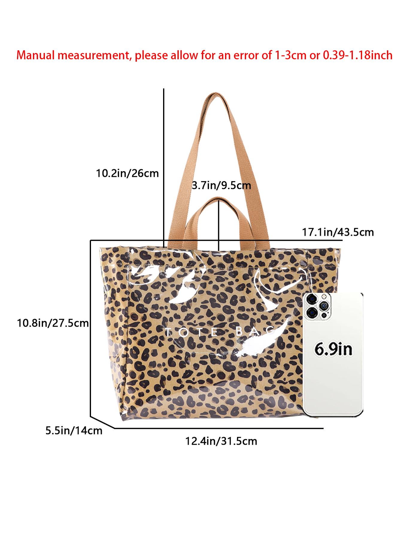 Fashion Leopard Pattern Tote Bag, Large Capacity Shoulder Bag for Women, Casual Trendy Versatile High-quality Daily Commuting Bag, Girl Fashionable Shopping Bag