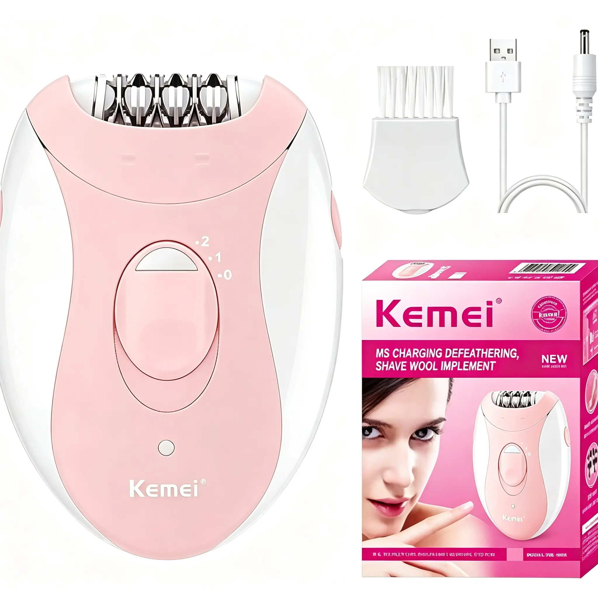 Rechargeable Electric Epilator for Women, 32 Stainless Steel Tweezer Heads, 2 Adjustable Speeds, Portable Full-Body Hair Removal Device