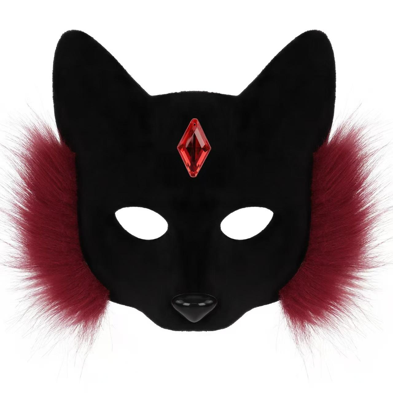 Half Face Fox Animal Mask Spooky Stylish Design Cosplay Prop Decorative Accessory For Costume Parties Role Play And Themed Events