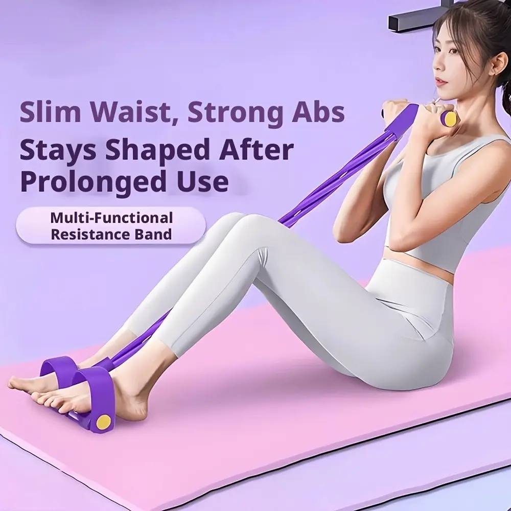 Resistance Band with Handle and 8-Loop Yoga Bands, Elastic Pull Rope for Women, Home Fitness, Ballet, Dance, Pilates, Beginner Friendly