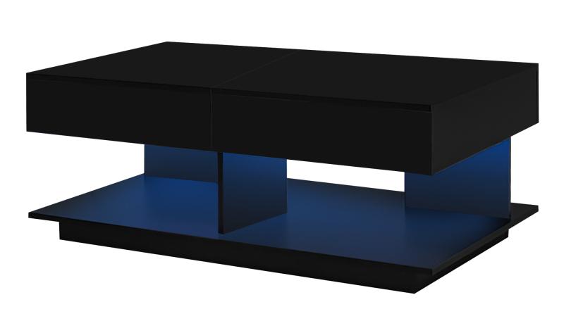 41.3''-76.7'' Extendable Coffee Table, Efficient Central Coffee Table with Multiple Storage Compartments, Multifunctional Adjustable Coffee Tables with Hidden Storage Space for Living Room,Black