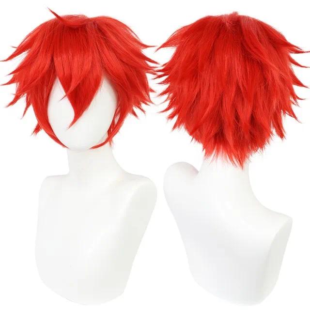 Universal Cosplay Synthetic Wig Silver Red Pink Blonde Grass Green Black Straight Men's Wig for Halloween Cosplay Party Wigs