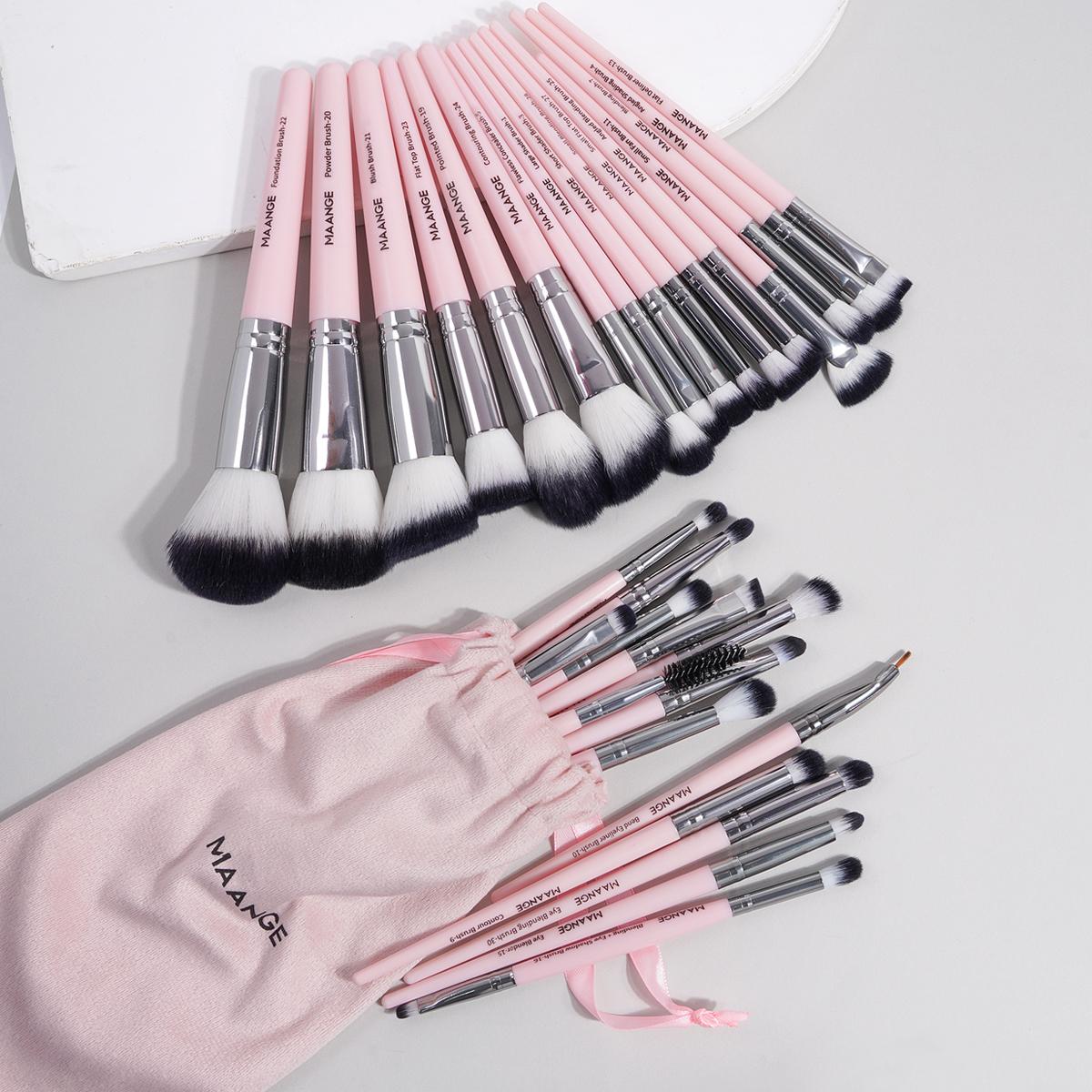 Makeup Brush Set with Pouch, Cosmetic Brush Set, Brush Makeup Kit, 30pcs Versatile Soft Makeup Brushes, Face Makeup Brushes for Foundation, Powder, Concealers, Eye Shadows, Brushes with Soft Bristles for Beginners