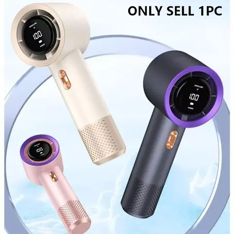 Portable Handheld Cooling Fan, Adjustable Speed 1-199, Rechargeable Lithium Battery, Digital Display, Travel/camping Outdoor Gift