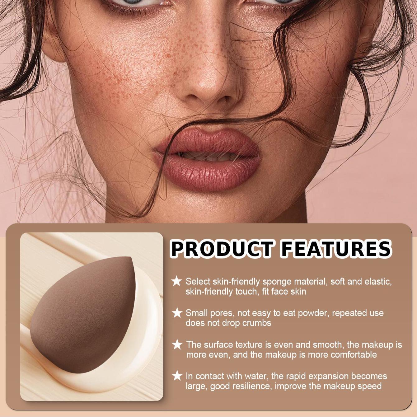 Makeup Tool Set, 50/40/30/20/10/5 Counts Soft Reusable Makeup Sponge & Powder Puff, Facial Makeup Tools for Women & Girls, Sponge Kit