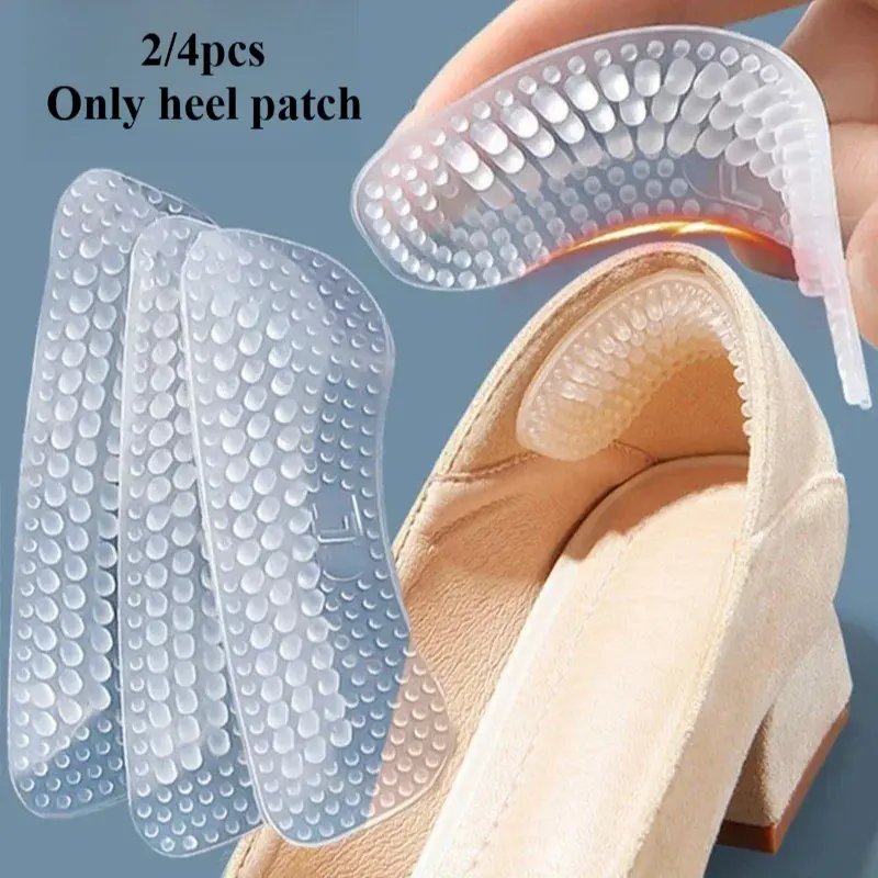 Silicone Heel Pad Invisible Anti-Friction Thick Transparent Heel Stabilizer, Silicone Heel Protector, Universal Fit for Men and Women, High Heel Shoe Accessories