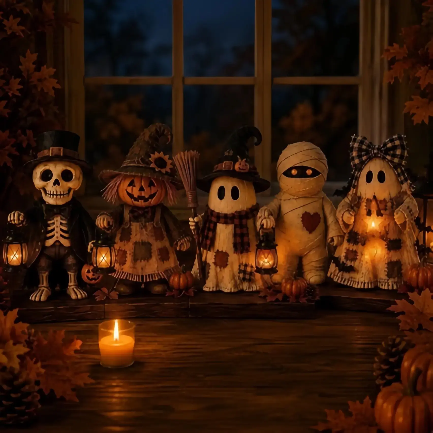 Halloween Wooden Lantern Monster Decorations, Handmade Home and Festival Party Decor, 5 Styles, Unique Halloween Crafts