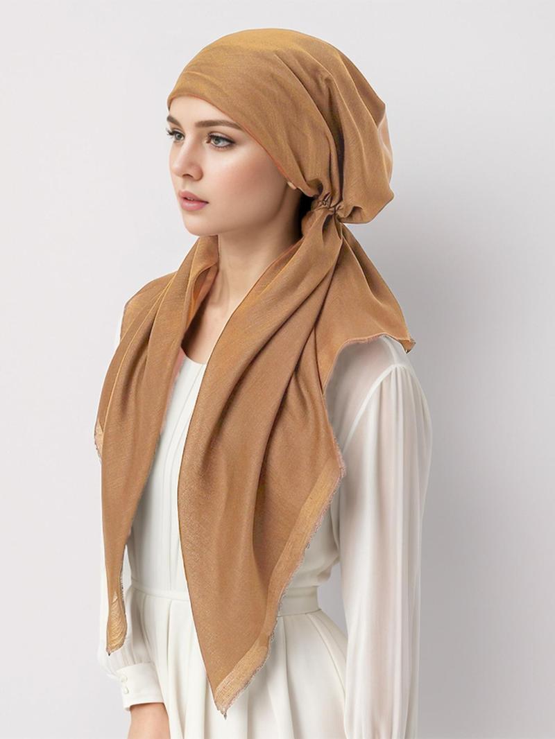 Women's Solid Color Instant Hijab, Elegant Minimalist Breathable Comfortable Hijab, Fashionable Soft Muslim Modesty Hijab for Women & Girls