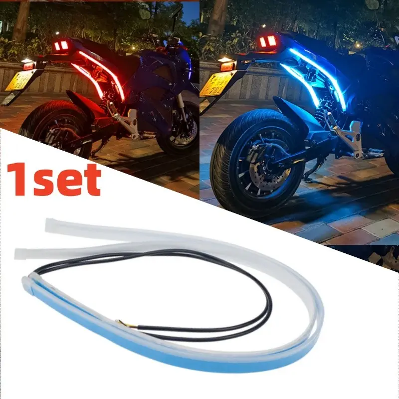 2pcs motorcycle turn signal decorative light strips flowing lights car lane changing light strips, LED daytime running lights, LED Bar Light, Car Light Embellishments, Auto Decorative Light