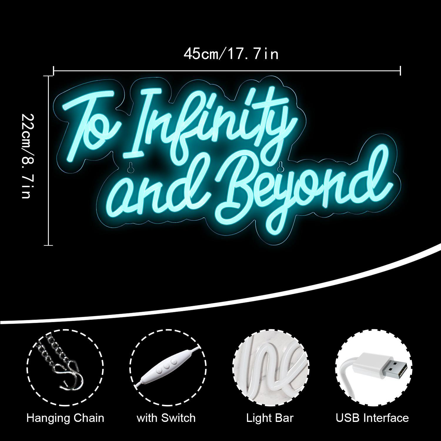 To Infinity & Beyond LED Display Stand, USB Powered Glowing Wall Mounted Home Lighting Decorative Lamp, Suitable for Gym, Stadium, Club