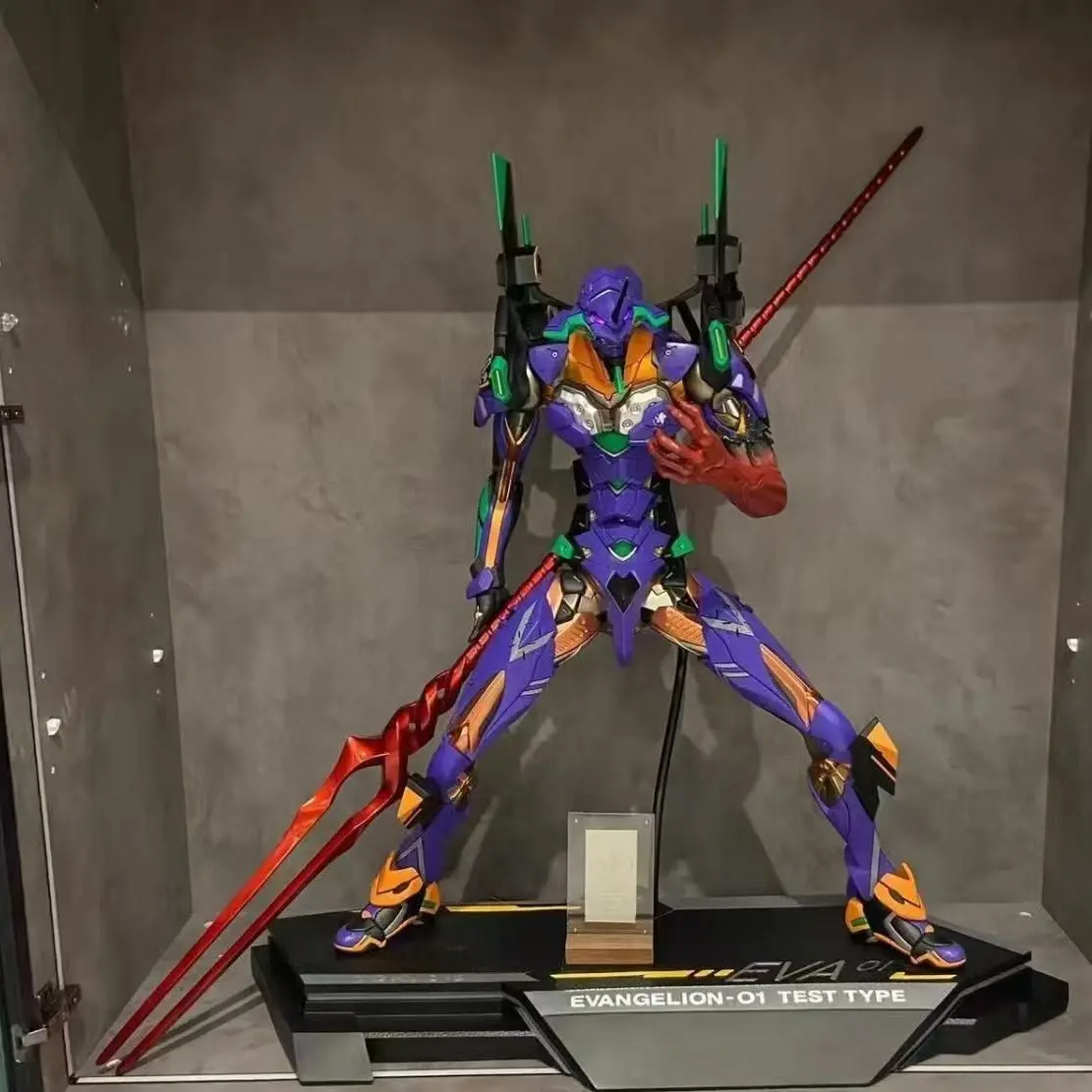 Eva Neon Genesis Evangelion Unit-01 Gundam Figure, 33cm Sci-Fi Anime Robot Statue, PVC Collectible Desktop Display, Gift for Anime Fans
