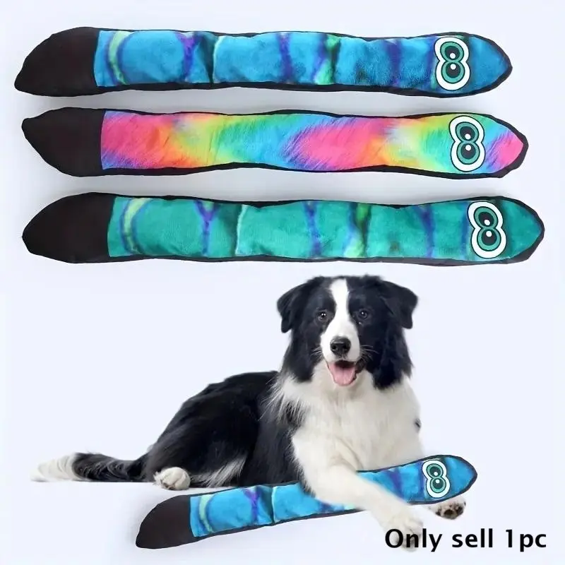 New Plush Dog Toy Long Snake Shape with Bb Bark Paper, Durable Chewable Pet Supplies, Fun and Interactive Dog Toys