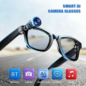 New Smart Al Camera Glasses With Lenses Button Touch Adjustment For Travel Outdoor Adventures Languages Real-Time Translation BT Wireless Wearable Father's Day Gifts