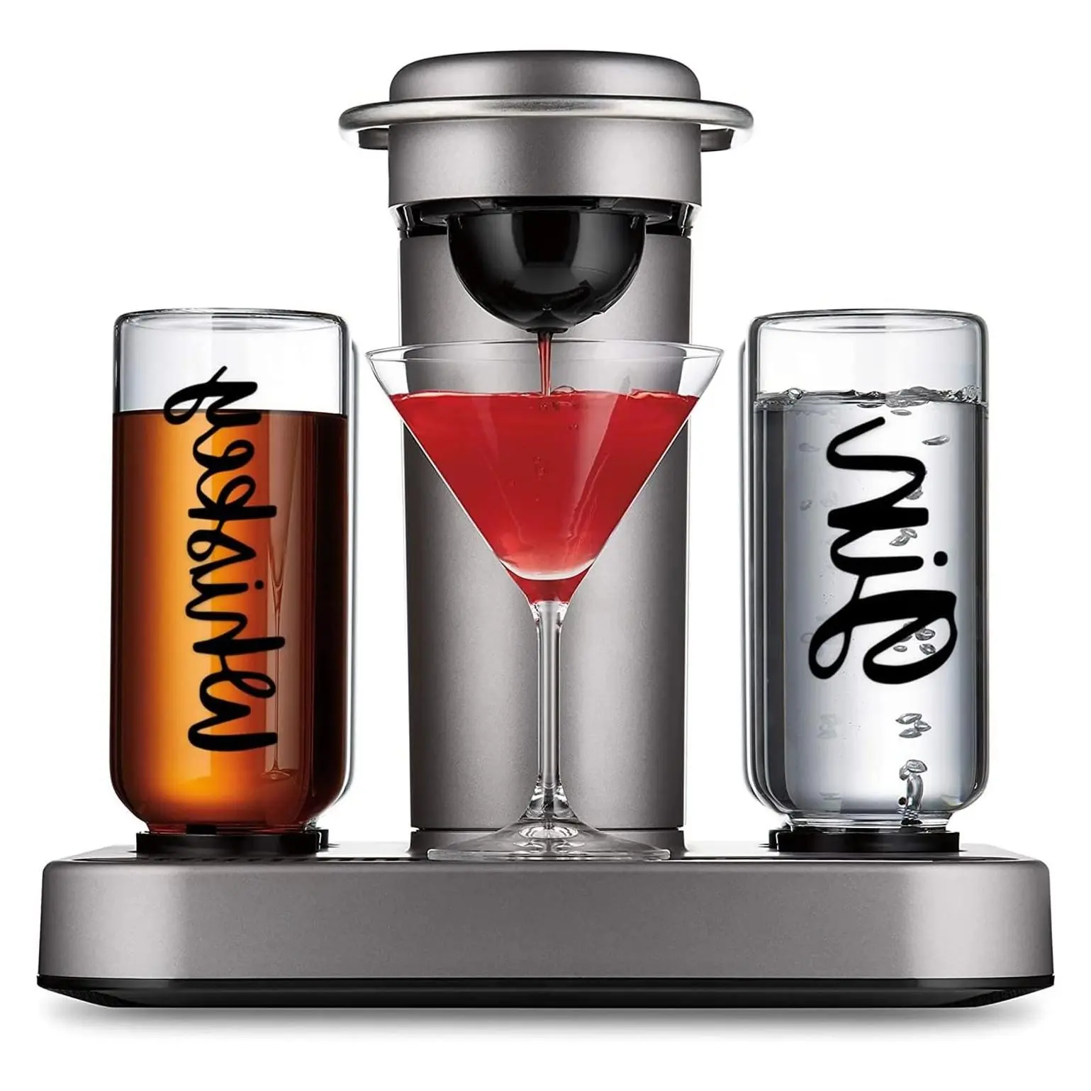 Black Vinyl Label Stickers for Bartesian Cocktail Machine Glass Spirit Bottle, 3 SetsGift