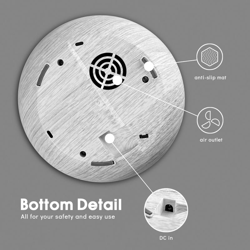 Modern Wood Grain 550ml Essential Oil Diffuser & Air Humidifier with Auto Shut Off, 7 LED Colors, Remote operation Control, and 6 Bottle Oil Set - Aromatherapy Machine & Air Purifier timer setting Aromatherapy Diffuser with Lights Aroma plant Diffuser