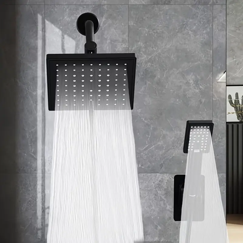 Durable Shower System, Multiple Components Included, Adjustable Handheld Spray, Wall-Mounted Valve Control, Leak-Proof Design, No Power Required, Wall Mount Showerhead