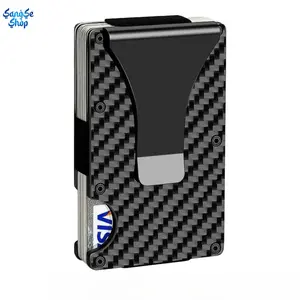 【Father's Day Gift】Genuine Carbon Fiber Metal Wallet for Men, Minimalist RFID Blocking Card Holder. Anti-scan protective card clip, sturdy slim portable pouch to prevent data theft, ideal for daily carry, business use and outdoor travel.