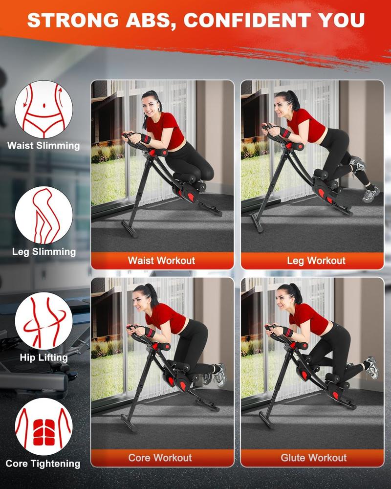 Ab Machine, Adjustable Trainer for Home Gym, Ab Crunch Exercise Equipment for Beginner