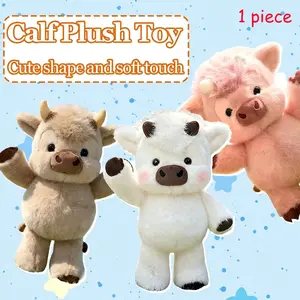 Interactive Highland Cow Plush Toy with Moving Arms & Legs, Pull Head to Make It Run, Fun Stuffed Animal for Kids & Adults
