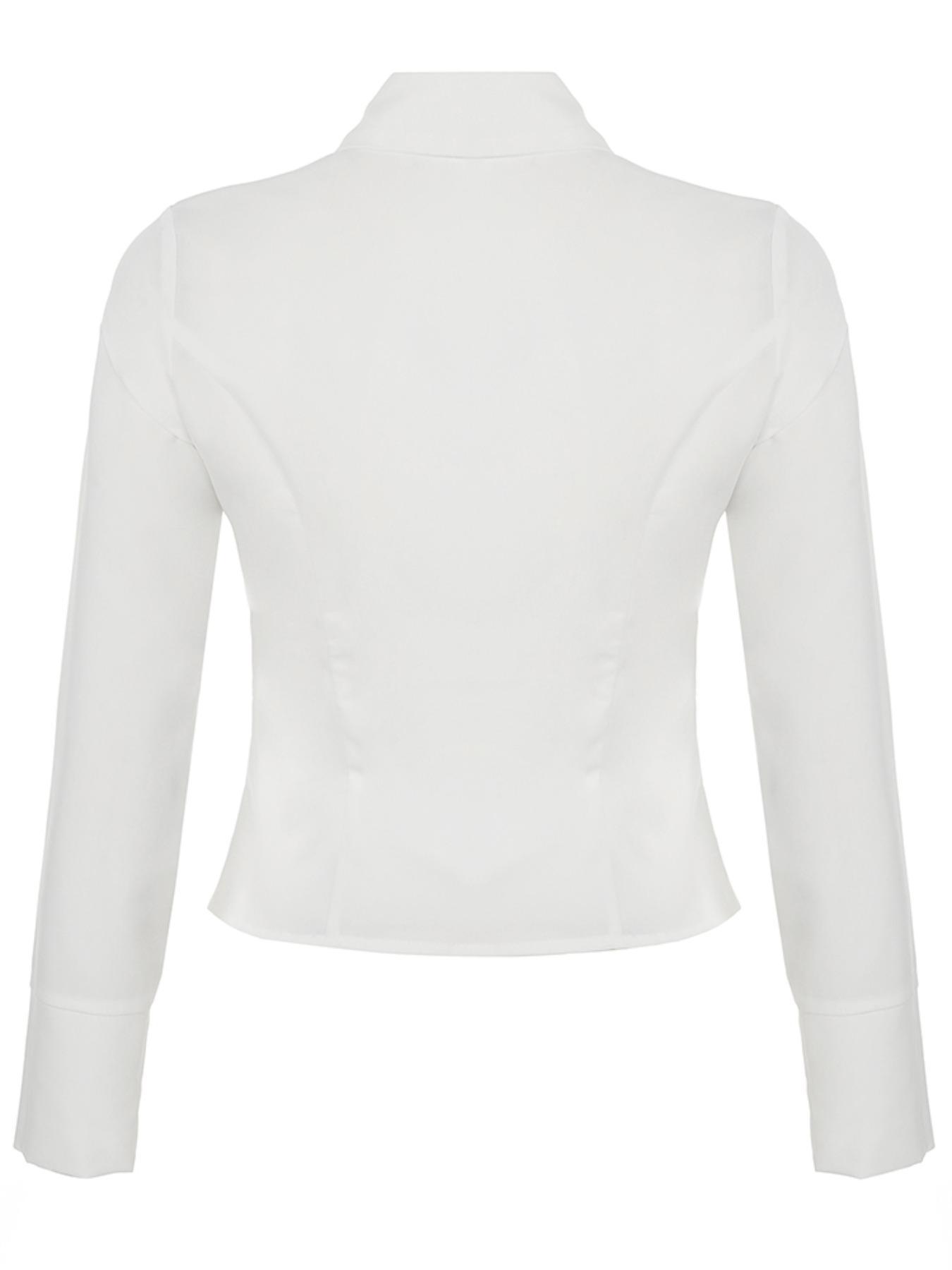 Women's Plain Ruched Button Front Shirt, Casual Elegant Long Sleeve Collared Top for Daily Wear, Ladies Clothes for All Seasons