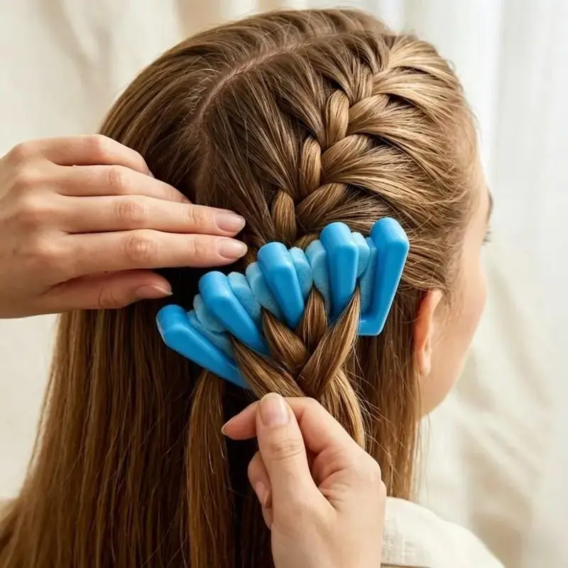 2pcs set/1pc Korean Style5-Finger Hair Braider, Sponge Hair Styling Tool, Lazy DIY Braiding Tool, Twist& Braid Hairstyles, Hair Accessories