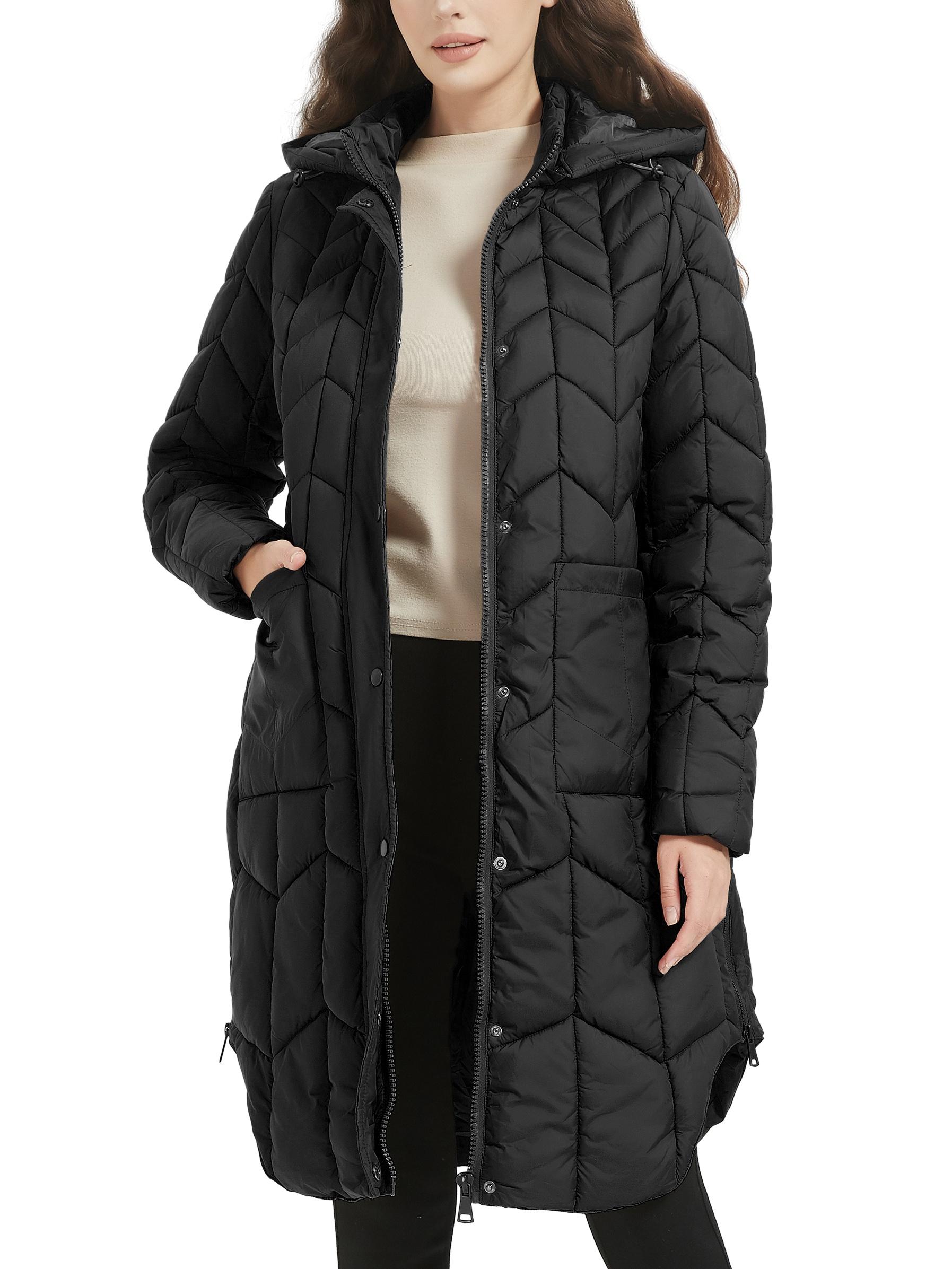 Down Jacket Women, Lightweight Padded Bubble Hat Coat, Fur Collar Warm Coat