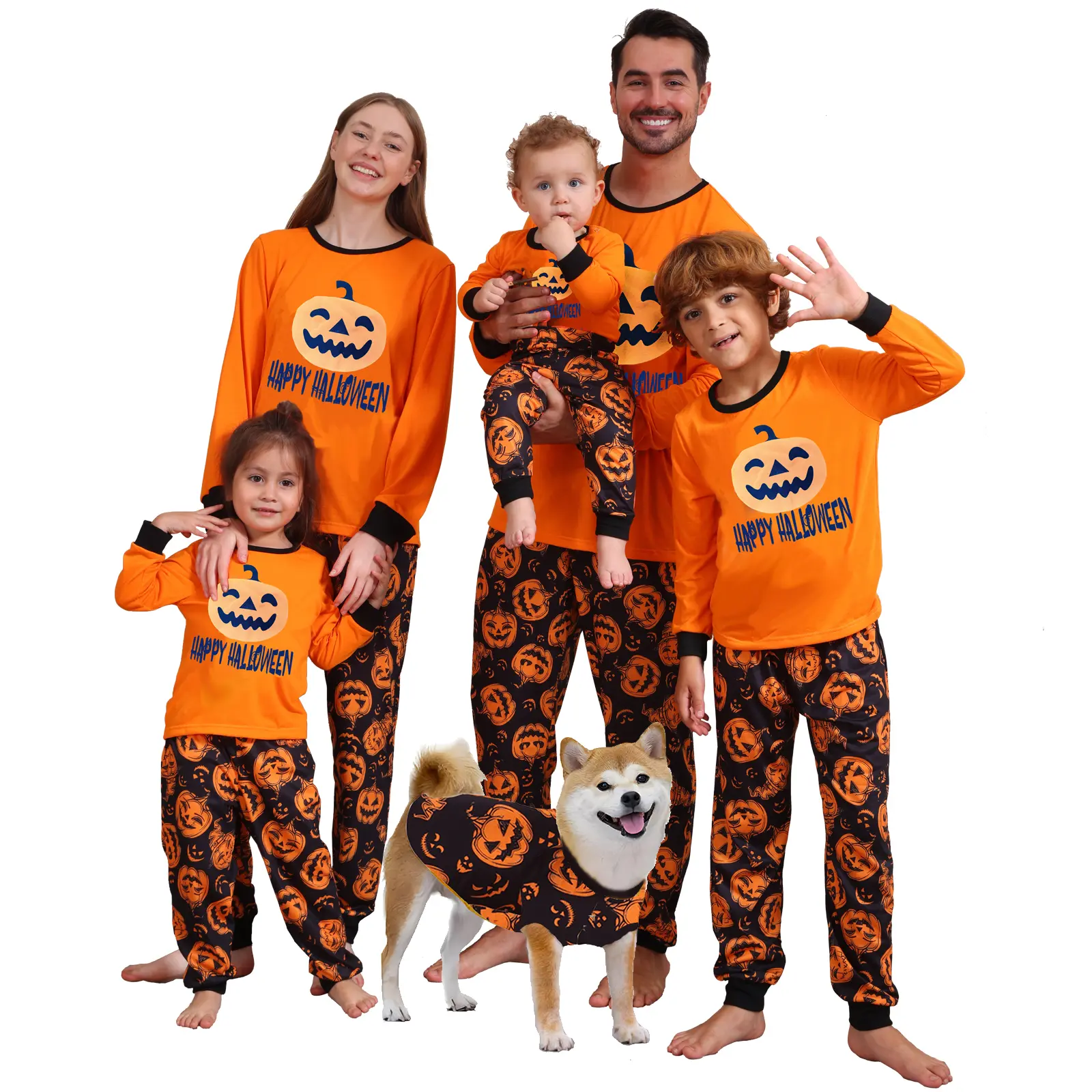REDWOON Halloween Matching Family Pajamas Set - Funny Pumpkin Print 2-Piece PJS for Adults & Kids | Family Matching Pajama