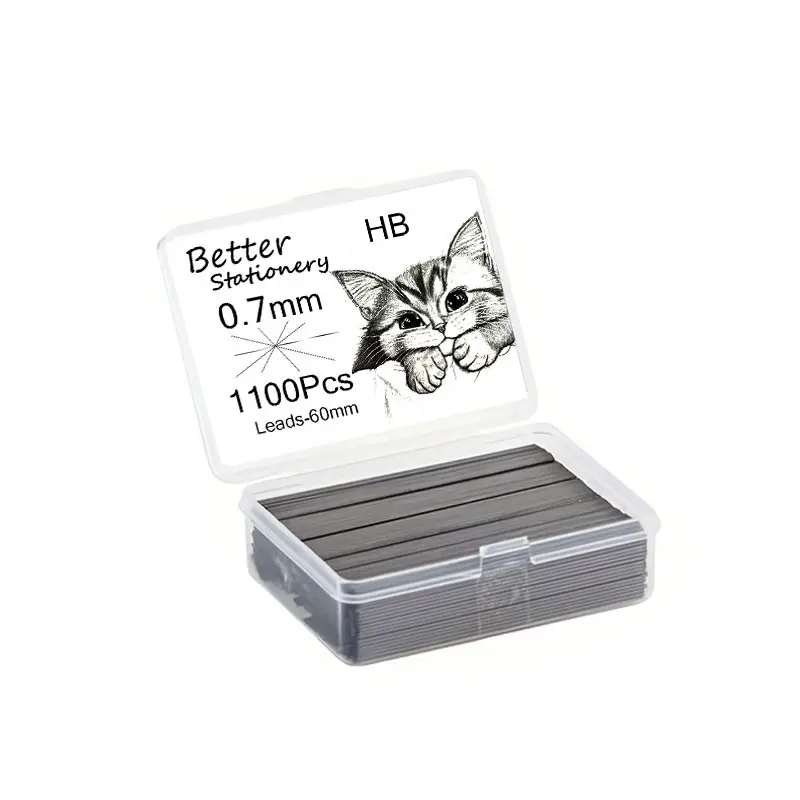 1Box Office Automatic Pencil Lead Set, 0.5/0.7mm Hb, 1100 Pieces, Large Capacity, Durable Leads, School Supplies, Back-To-School Essentials