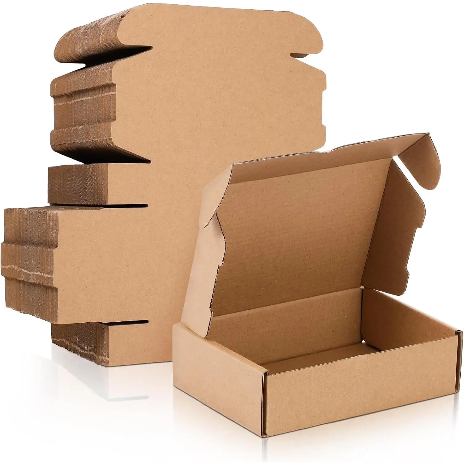 100 Pcs 5.91 x 3.94 x 1.57 Inches Shipping Boxes Cardboard Gift Corrugated Cardboard Brown Boxes Mailer Packaging for Mailing Small Business Present