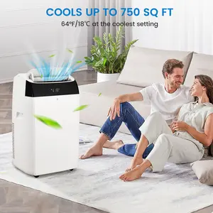 14000 BTU 3-in-1 Portable Air Conditioner, Quiet Energy Saving with Timer & Remote, Cools Up to 750 Sq.Ft for Home Bedroom