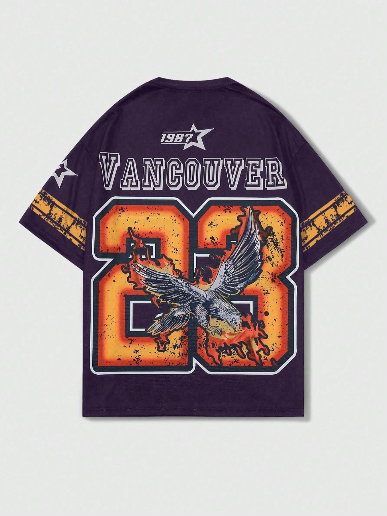 Men's Eagle Print Round Neck Graphic Tee, Regular Fit Casual Short Sleeve T-Shirt for Summer, Men's Top for Daily Wear, Streetwear, Casual Style Tee