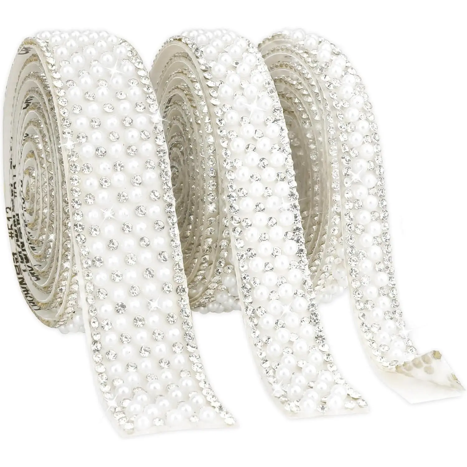 Rhinestone Strips 3 Rolls Rhinestone Ribbon Self Adhesive  Tape  Wrap Roll Stickers Bling Rhinestones Strand  Strips Trim for DIY Crafts Wedding Birthday Party Decor