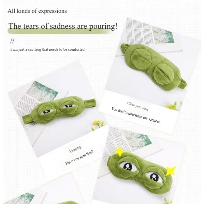Cute Cartoon Frog Shaped Eye Mask With Breathable Cotton Lining And Elastic Non Restrictive Head, Light Blocking Game Eye Mask