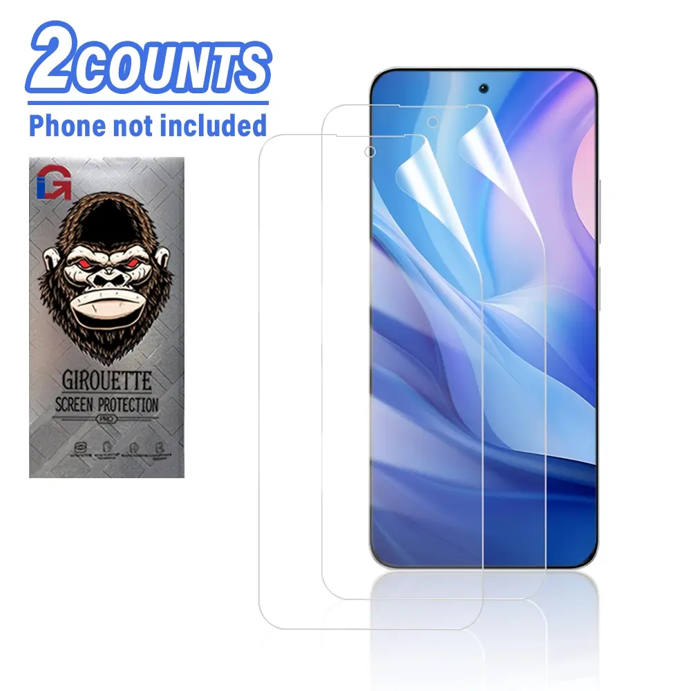 2Pcs HD Hydrogel Screen Protector for Poco X3/X4/X5 Series, Flexible Anti-Scratch Anti-Fingerprint Hydrogel Film, 0.23mm Ultra Thin, Full Coverage Fit, Fast Touch Response
