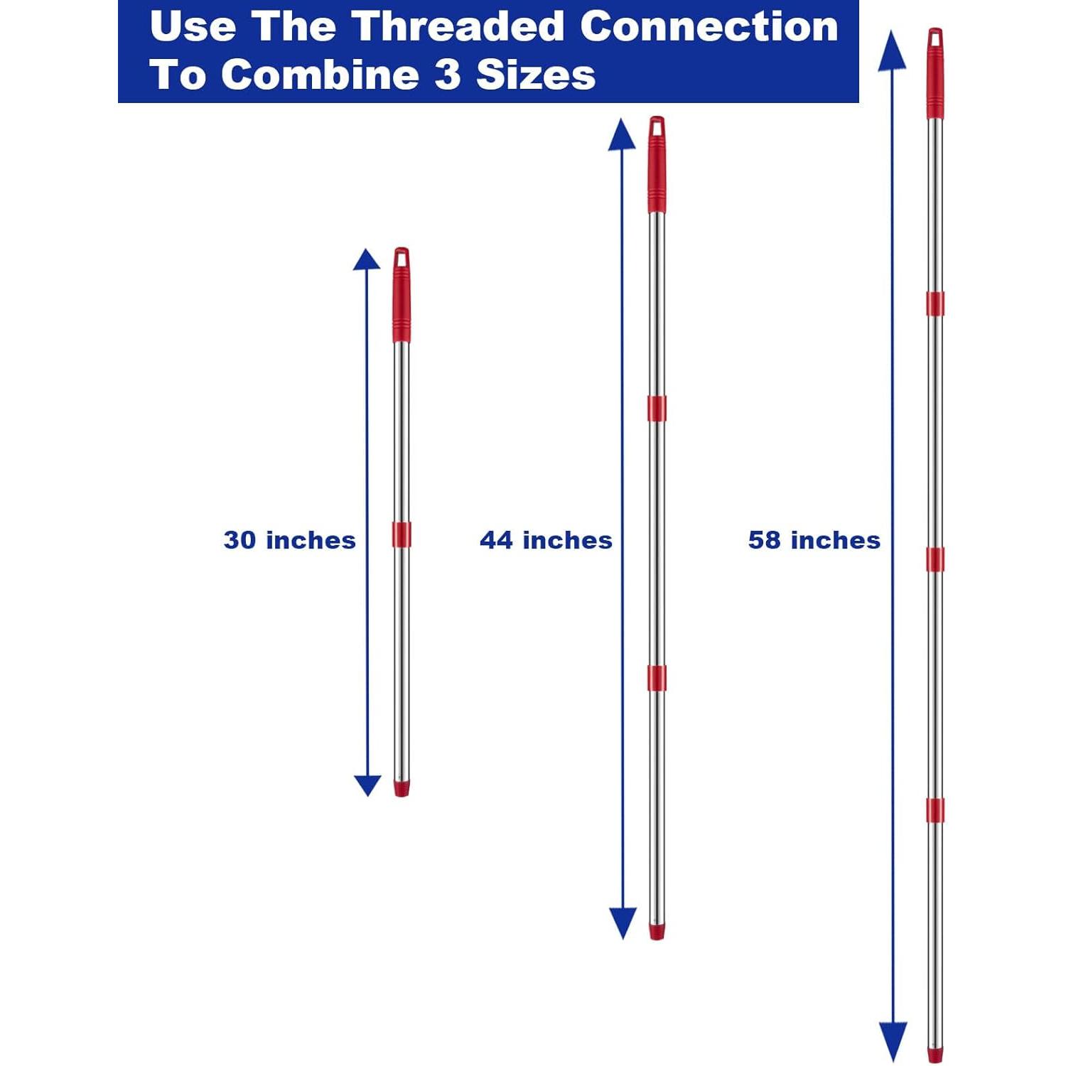 Spin Mop Replacement Handle Compatible with O Cedar Mop Replace  Base, 4-Section 2.5-to-5 Foot Mop Stick,  Screw (Mop Base&Refill not Included)