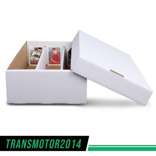 3000 COUNT CORRUGATED CARDBOARD BASEBALL TRADING CARD COIN SLABS STORAGE BOX 2PC Upgraded Version Organiser Collapsible
