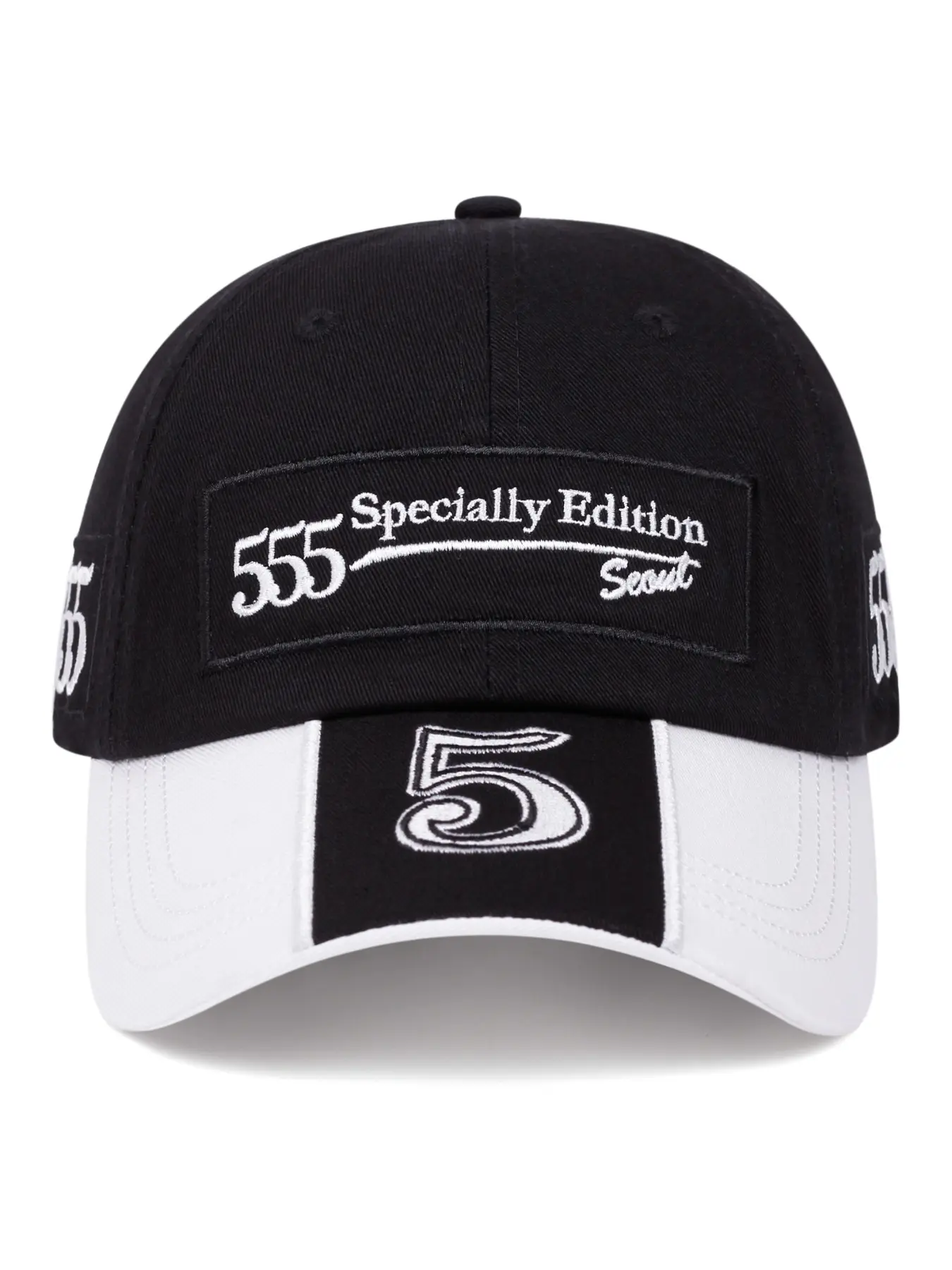 555 Special Edition Sports Baseball Cap, Color-Blocked Flat Brim Snap Button Cap, Unisex Embroidered Cap