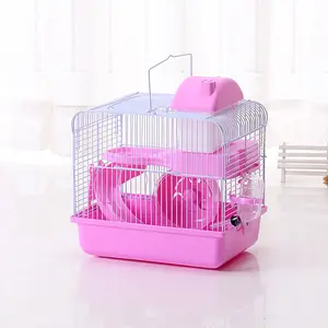 Hamster Pet Cage, Two-Layer Large Villa Small Castle House Platform Slide Water Bottle Feeding Bowl Hamster Accessories, Hamster Cage Habitat