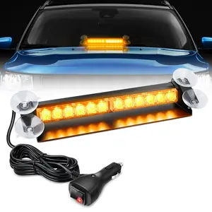 Nilight 12LED Traffic   Strobe Light Bar Amber       Safety Dash Front/Rear Windshield Flashing Lights for Cars Trucks Police Firefighter Plow Construction  s