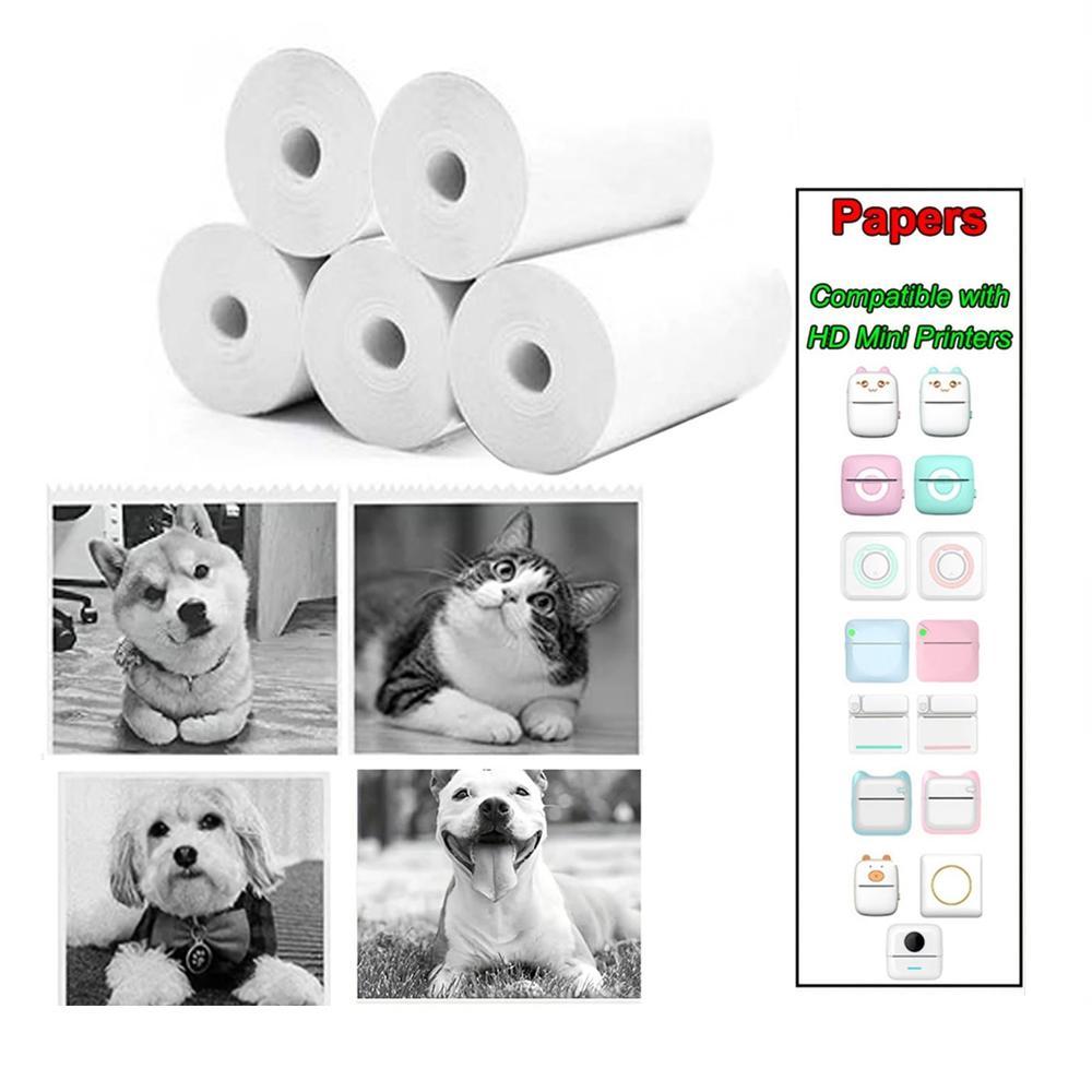Thermal Printer Paper, 5 Rolls Thermal Paper for Mini Wireless Instant Photo Printer, Thermal Printer Paper for Home Office School Use, Office Stationery & Supplies [Only Paper]